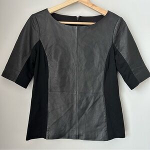 Banana Republic Genuine Leather And Knit Top